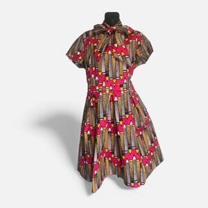 RAHYMA Women’s African Ankara Print Dress Size X-Large Party Attire Fit & Flare